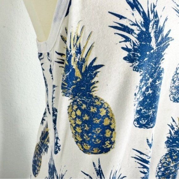 NEW Chaser Indigo Pineapples Racerback Graphic Tee Tank Size M - Picture 3 of 8